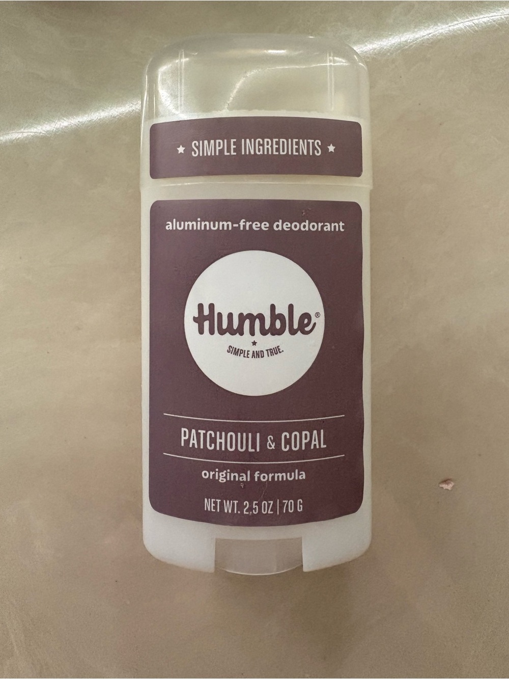 Humble Aluminum-Free Deodorant — Patchouli & Copal (Plum Label)